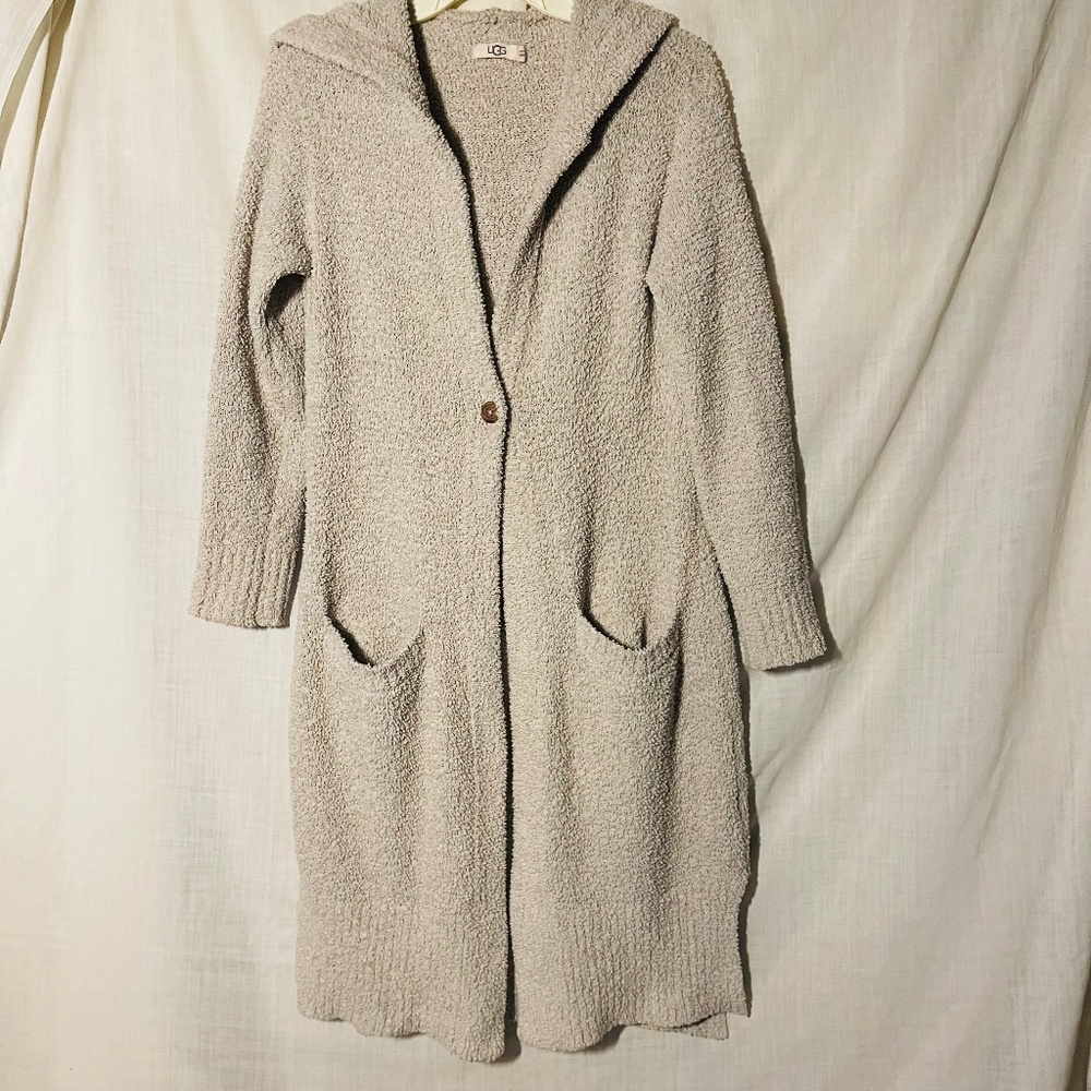 UGG Long Women’s Cardigan. Hood. Neutral. Size XS/S